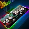Коврик для мыши Кунг-фу Панда Игровой RGB-коврик для мыши Клавиатура с подсветкой Игровая девушка XXL Милый коврик для ноутбука Настольные коврики Deskpad