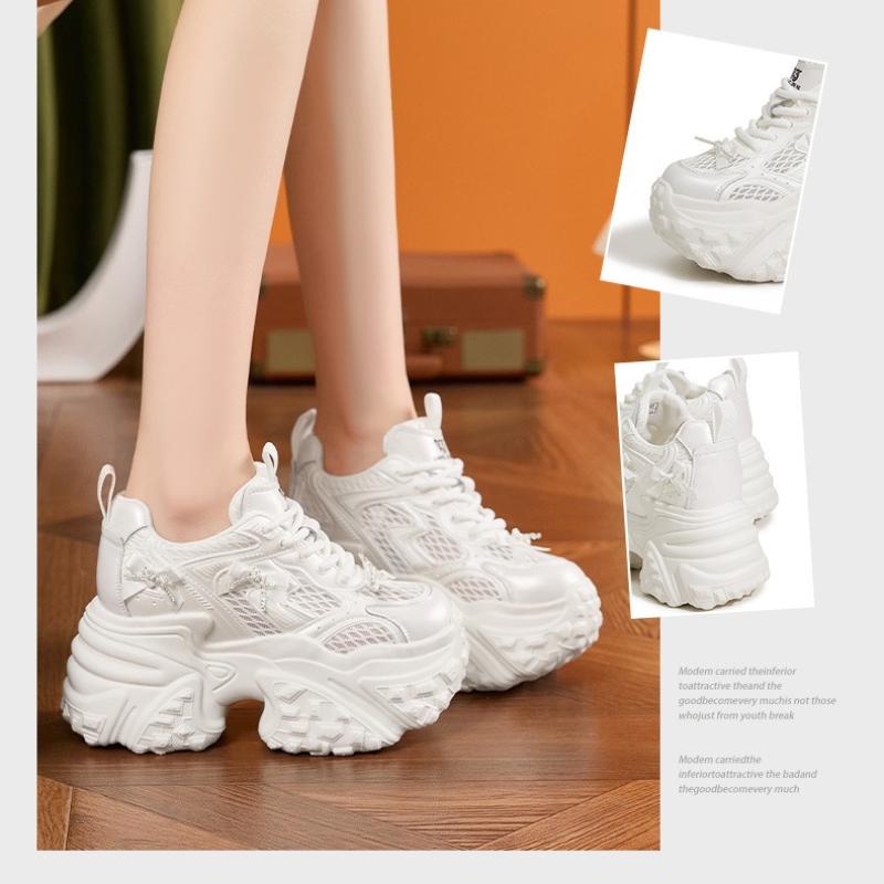 Модные 10 см кроссовки на массивной подошве из натуральной кожи и сетки, модные весенне-летние ботильоны до щиколотки на крючке, высокий бренд, удобные ботильоны, обувь с цветами для женщин