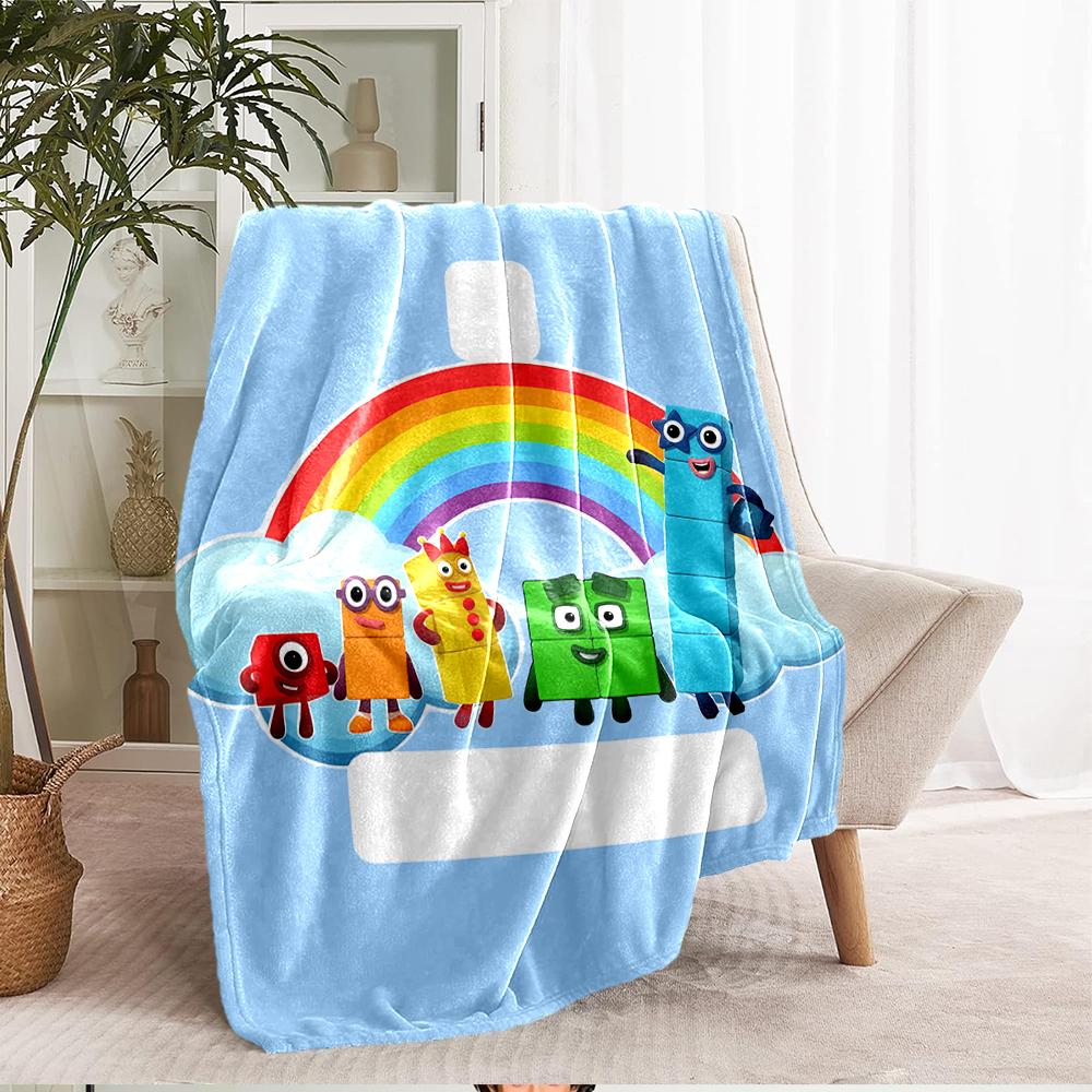 Numberblocks Theme Printed Blanket - Perfect for Couch, Bed, Travel & Outdoor Use | Machine Washable, Cozy & Durable.