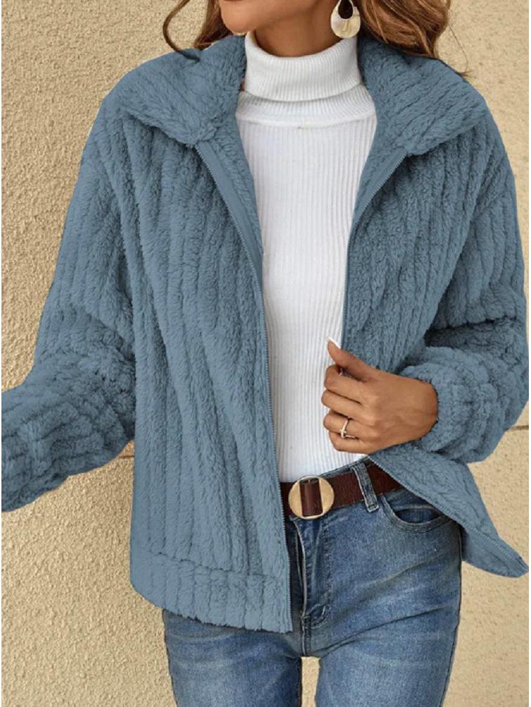 2024 Autumn/Winter Women's Fur Plush Lapel Cardigan Short Coat