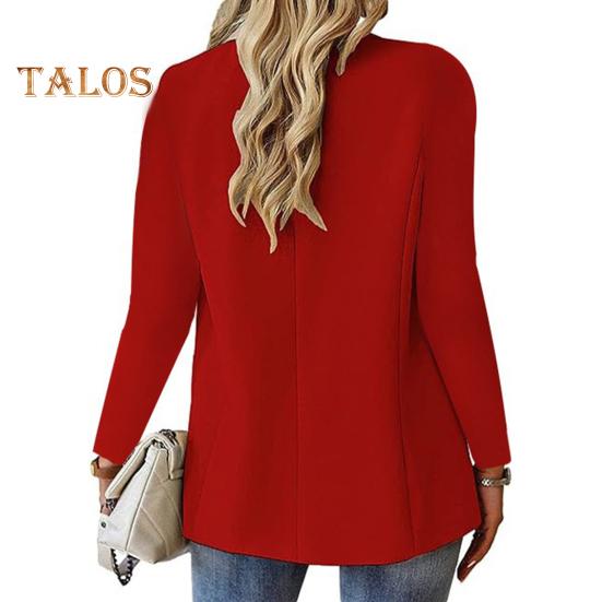 Женский пиджак, облегающий, с длинными рукавами, пригородный костюм, пальто, однотонный пиджак на одной пуговице для офиса, повседневной носки, вечеринки