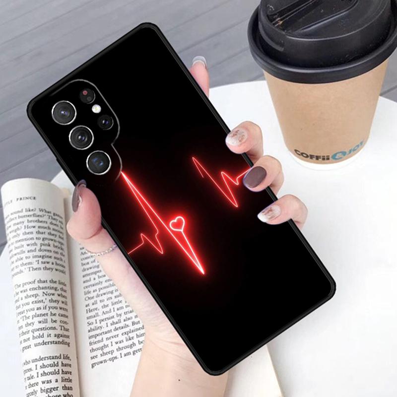 Чехол для телефона с абстрактным узором в виде линий и сердец для Samsung Galaxy S24 S25 Ultra S21 S22 S10E Note 10 Plus 20 FE S23