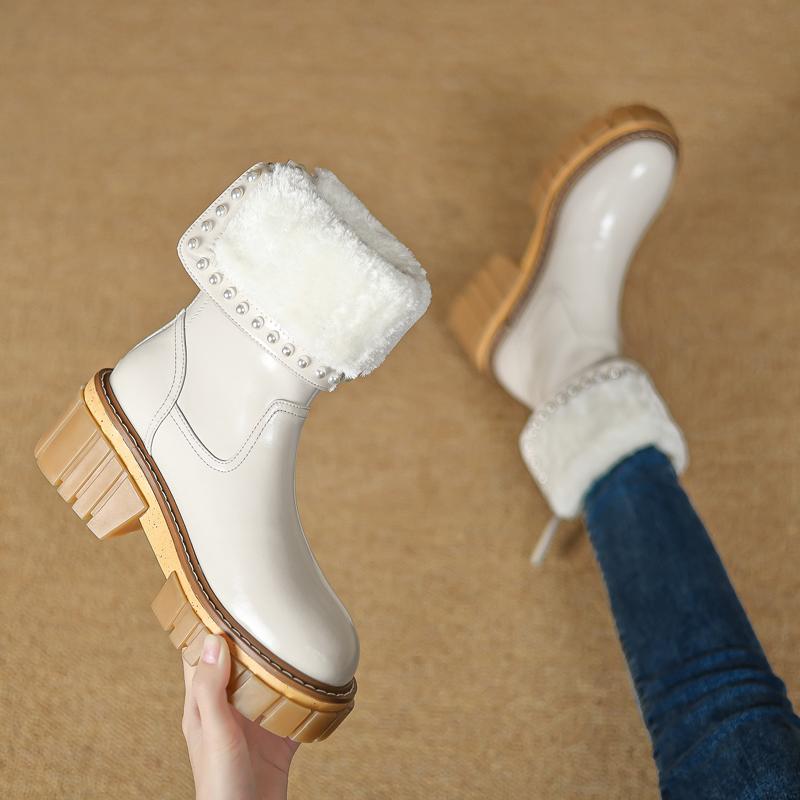 Размер 34-42 Ботинки из натуральной кожи, женские зимние ботинки с толстым мехом и пряжкой, ботильоны на платформе для женщин, обувь на платформе