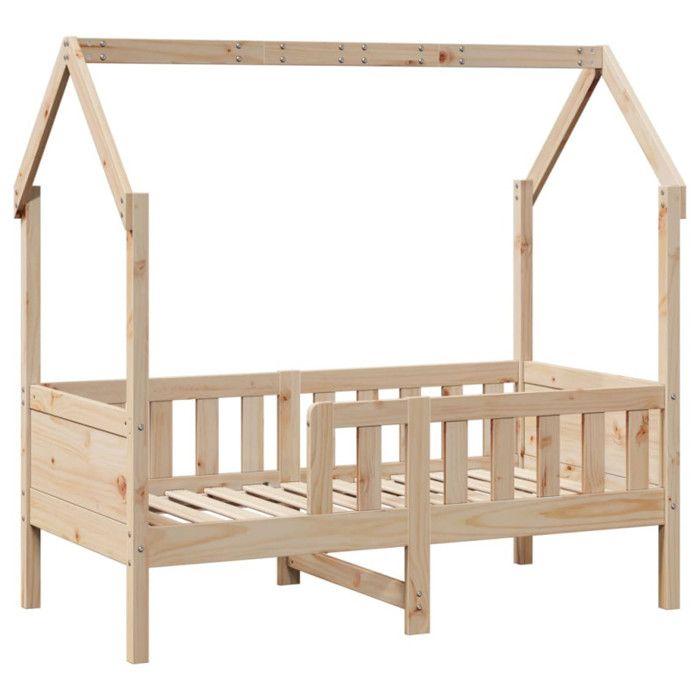 VidaXL Cadre de lit d'enfants forme de maison 70x140cm bois pin massif, cadre de lit en forme de maison, cadre de lit pour 850713