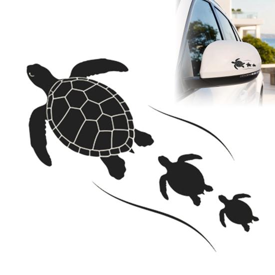 Car Sticker, Waterproof PVC Self-adhesive No Trace Auto Decal, Realistic Sea Turtle Pattern Sticker for Fuel Tank Caps Windows Luggage Skateboards