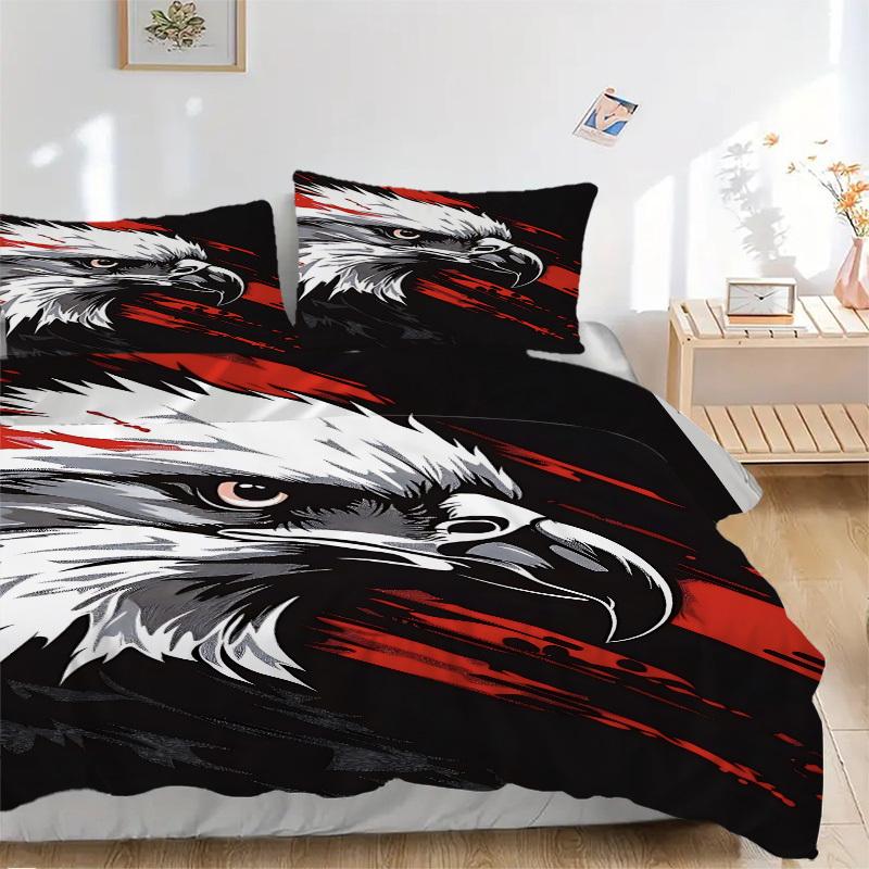3pcs Eagle Head Duvet Cover Set -Includes 1 Duvet Cover and 2 Pillowcases, No Quilt Core, All-Season Home Decor yy251111180