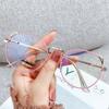 Cute Anti Blue Light Glasses Metal Glasses Frame Flat Glasses Fashion Comfortable Transparent Glasses For Women