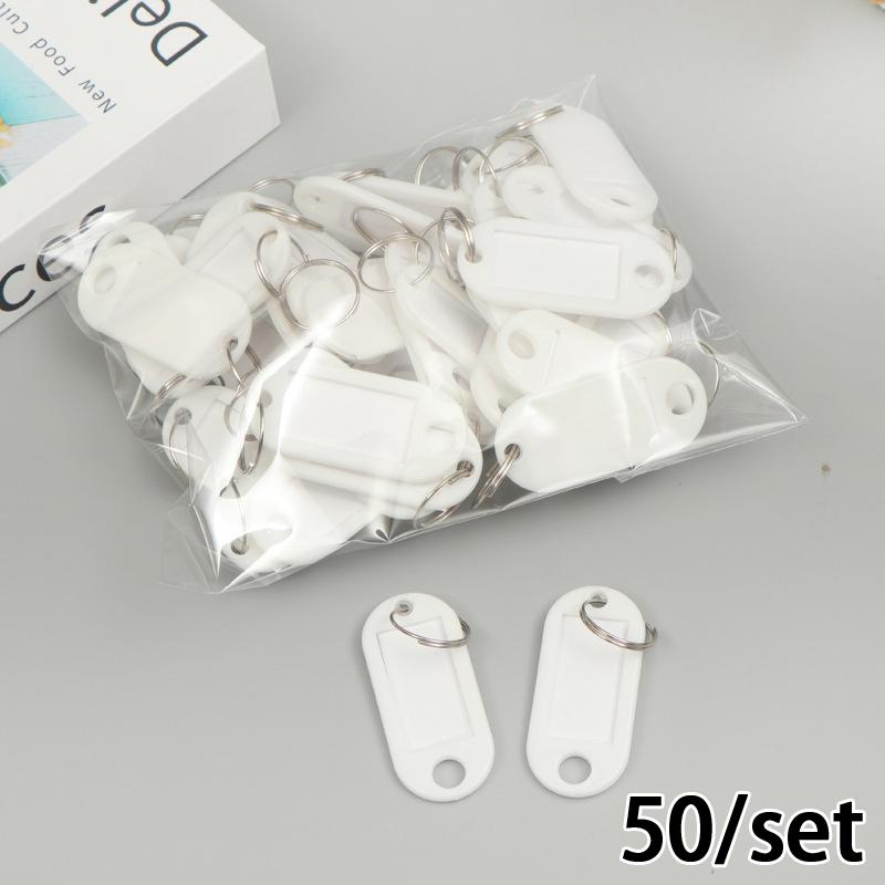 50 PCS Plastic Key Tags Split Ring ID Label Keychains for Organizing Locker Mailbox Apartment Office Home Keys