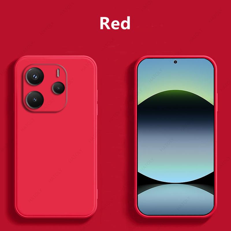 Жидкий силиконовый чехол для телефона Xiaomi Redmi Note 14 5G, противоударный чехол Funda, задняя крышка для Redmi Note 14 5G Global