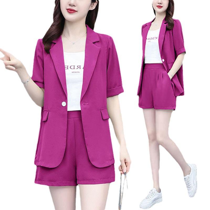 2025 Summer Korean Style Women's Thin Suit: Chic Blazer and Shorts Set
