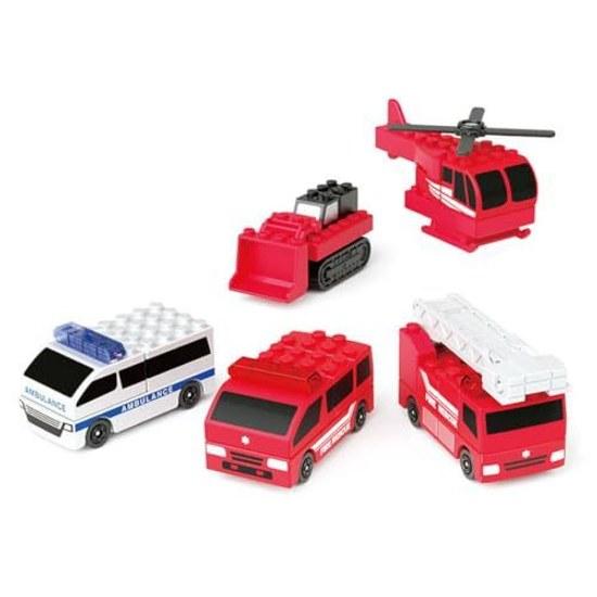 Takara Tomy Tomica Plarail Block Fire Rescue Set Toy Ages 3 Up