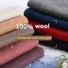 Autumn and Winter Solid Color 100% Wool Shawl Warm Long Scarf Air-conditioned Thickened Scarves Women Cashmere Scarves