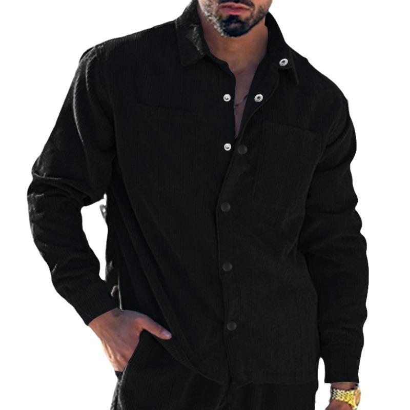 Горячая Распродажа Модная Повседневная Мужская Однотонная Рубашка С Длинным Рукавом Карманный Лацкан Мужской Кардиган