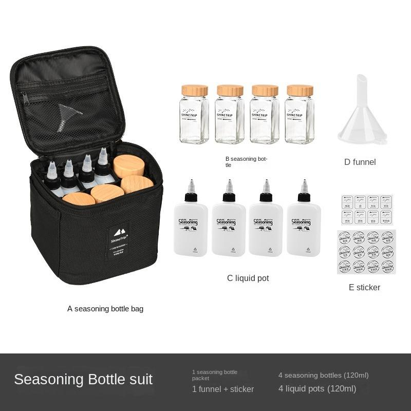 Outdoor Barbecue Seasoning Dispenser Sets Container Seasoning Storage Bag  Camping Picnic Car