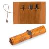 Leather Rollup Pen Bag, Creative Map Pencil Case, Matte Cover Storage Pouch Holder Organizer, Art Makeup