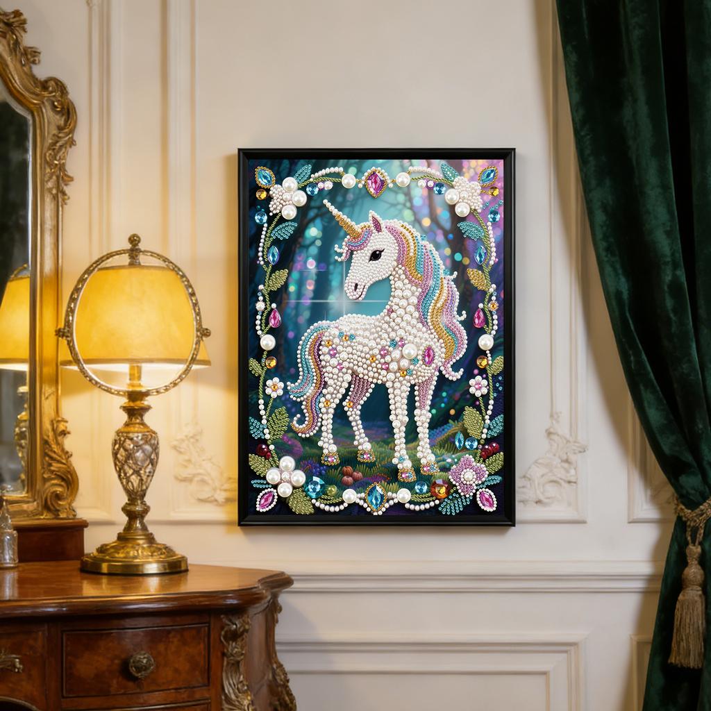 Animal DIY Partial Diamond Pearl Dot Painting 30x40cm Pearl Painting Art Kits Special Shape for Home Wall Decor
