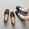 Весна 2025 квадратный нос толстый каблук мелкий вырез ремешок-пряжка туфли на высоком каблуке ретро простые и удобные универсальные Мэри Джейн туфли