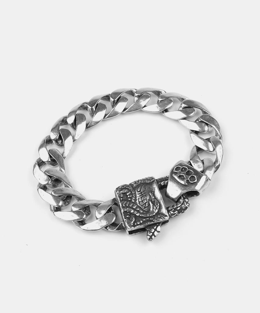 Sheen666 535 Link Silver Bracelet Snake Buckle
