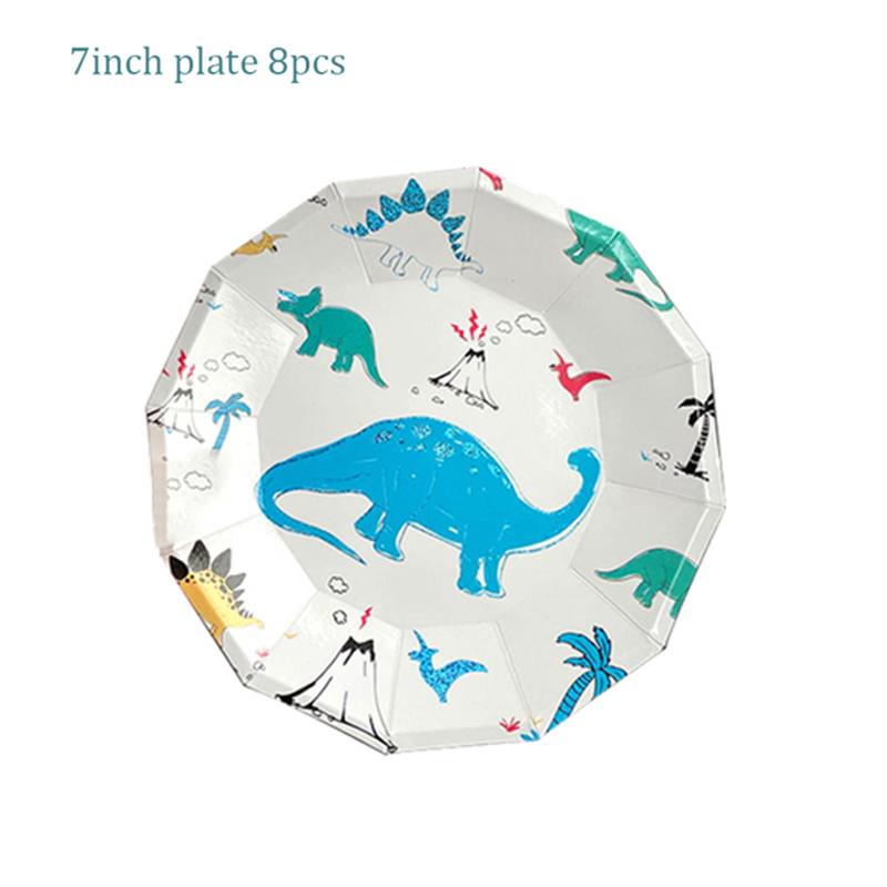 Археологическая тематика окаменелости динозавра Декорации для вечеринки по случаю дня рождения Одноразовая посуда Бумажные тарелки Воздушные шары Товары для детского праздника