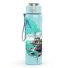 1PC Feather Scenery Painting 750ml Color Plastic Sports Water Bottle Leakproof Flip Straw Lid Suitable for Sports Office Home Use