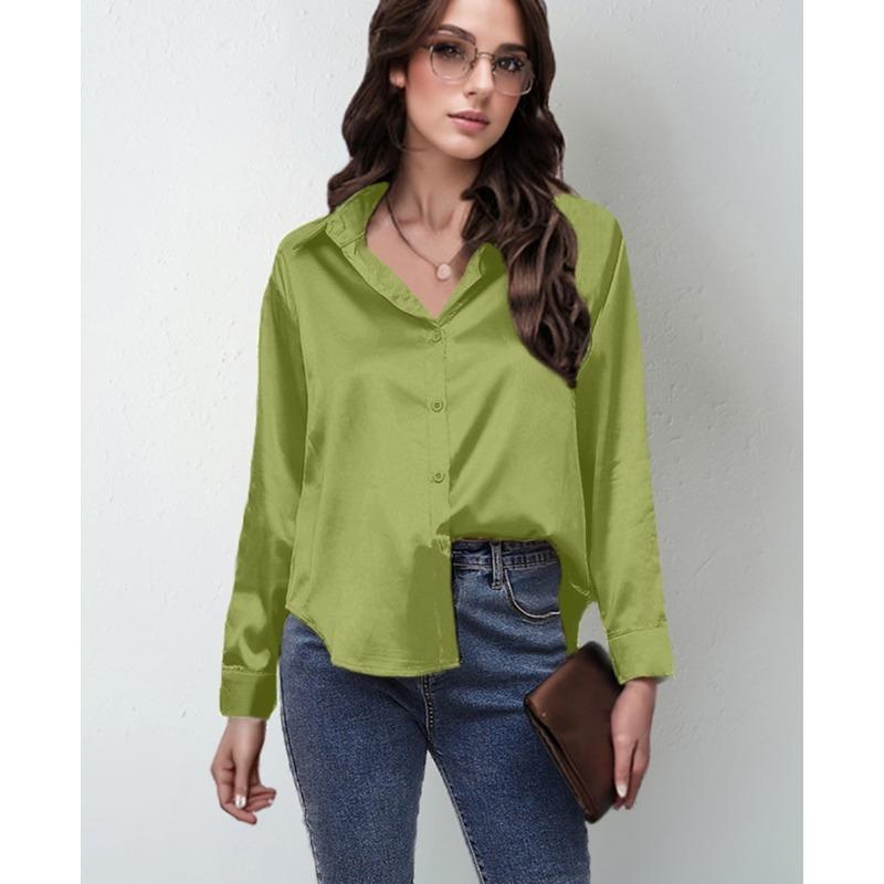 Плюс Размер Женская Весенняя Мода Новый Длинный Рукав Топ