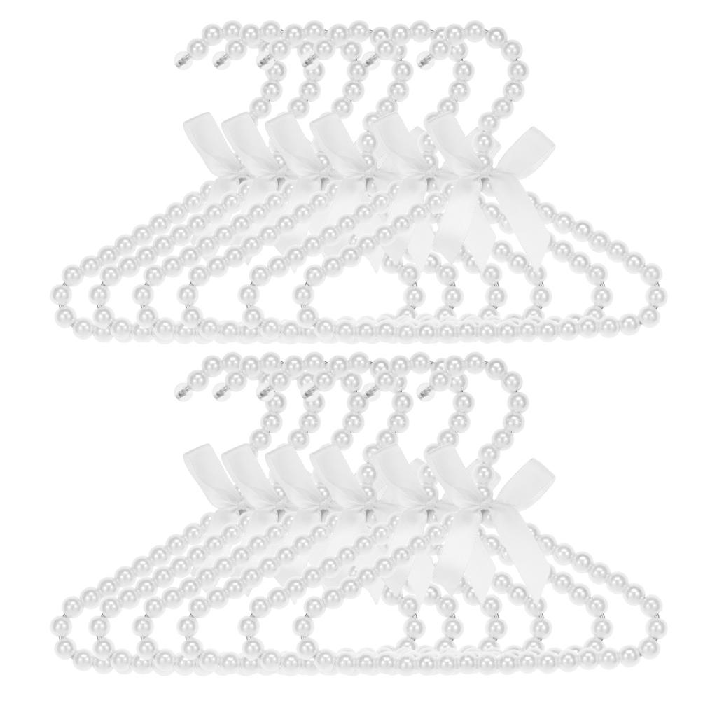 12 шт. Жемчужные вешалки с бантом и бусинами, для детской одежды, вешалка для невесты, платья, шкафа, стойка для хранения, сушилка-органайзер для маленьких девочек и мальчиков