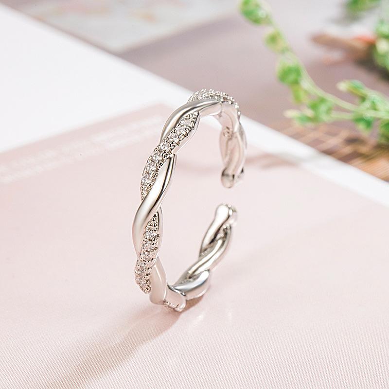 925 Sterling Silver Plated Sun Moon Sunflower Heart Rings for Women Original Flower Wedding Crystal Luxury Jewelry R5375