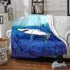 1pc Ocean Dive Shark Blanket, Lightweight Flannel Throw Blanket For Sofa, Bed, Travel, Camping, Living Room, Office, Couch, Chair, And Bed