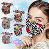 10PCS Adult Leopard Print Plus Flower Three-Layer Ddisposable Protective Mask