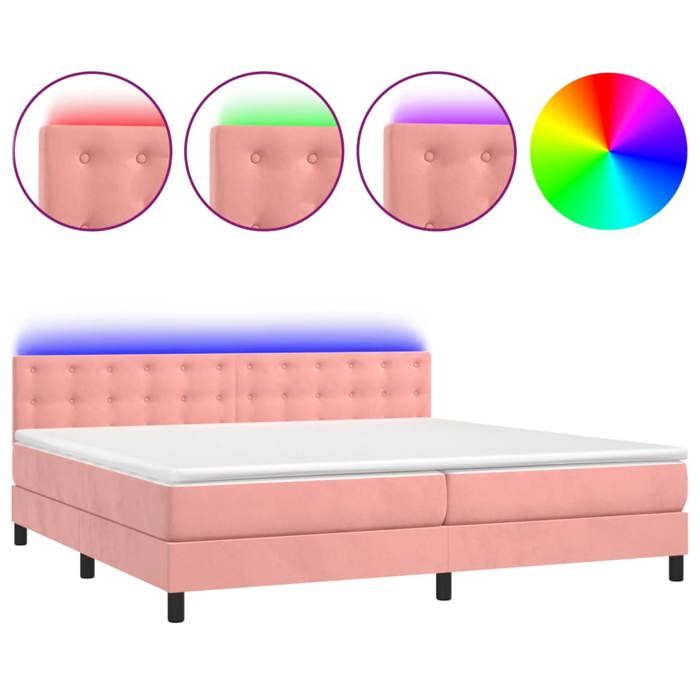 Maison Exclusive - Sommier à lattes de lit avec matelas et LED Rose 200x200 cm