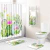 Кактус Занавеска для душа для ванной Полотенце для ванной Коврик для пола Набор из пяти предметов Ковер для ванной и туалета Коврик для ног для душа