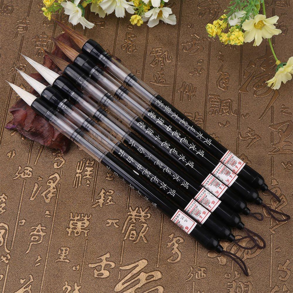 6Pcs Beginner Friendly Chinese Brush Pen Piston Fill Design Calligraphy Water Pen Water Calligraphy