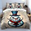 Grumpy Snowman with Top Hat Bedding Duvet Cover Set Duvet Cover Pillowcases  (1*Duvet Cover 2*Pillowcases, without duvet insert)