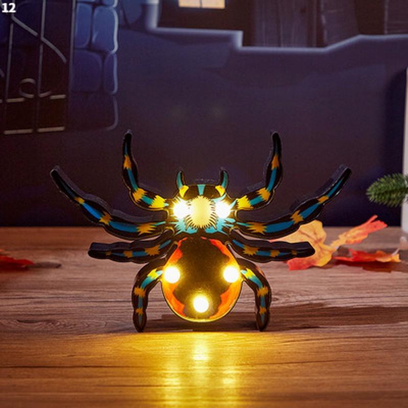 Ужас Хэллоуин Тыква Украшение Призрак Летучая Мышь Паук Светодиодный Ночник Праздничный Бар Домашняя Вечеринка Украшения Реквизит Украшения Хэллоуина
