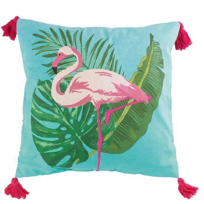 Coussin - Tropic Life - 40 x 40 cm - 100% coton - Design contemporain - Non déhoussable