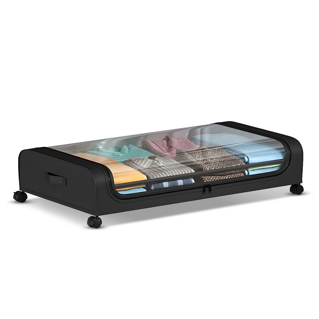 2 шт. Контейнер для хранения под кроватью с крышками и колесами, многофункциональный для хранения одежды в общежитии