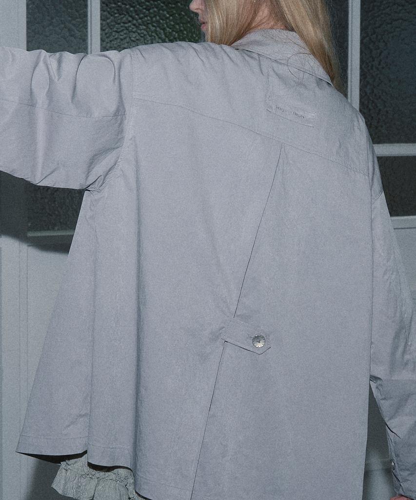 MARGARIN FINGERS Flare Half Collar Jacket (Light Gray)
