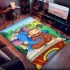 Curious George Polyester Carpet, Soft Indoor Mat for Office Chair, Living Room, Computer Desk - Decorative Home Office Rug Design
