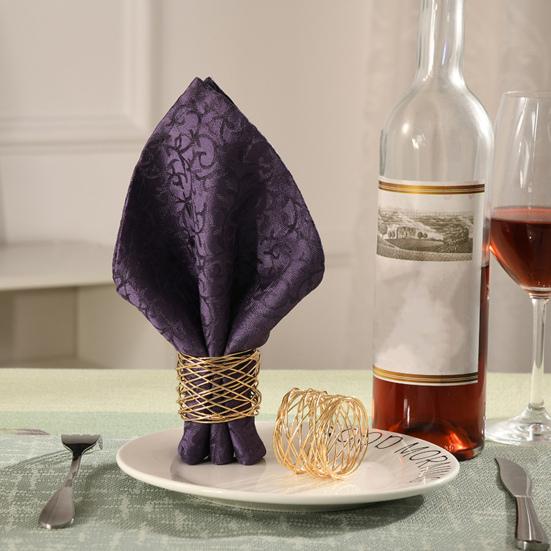 6 шт./компл. кольцо для салфеток с обмоткой из проволоки, роскошный золотой элегантный металлический держатель для салфеток для ужина, пряжка, свадебная вечеринка, украшение для стола в отеле, ресторане