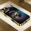 Золотой Скорпион Синий Свет для чехла iphone 17 pro max мобильных телефонов Стеклянный чехол для телефона для iPhone 17 16 15 14 13 12 11pm Pro Plus