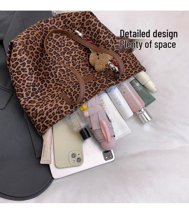 Сумка-тоут в европейском ретро-стиле с леопардовым принтом: Модная, Универсальная, Вместительная наплечная сумка-тоут для женщин