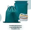 2Pcs/set Waterproof Drawstring Bag Foldable Travel Item Storage Bag Reusable Dust-Proof Cinch Sack for Swimwear Clothes