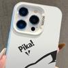 Чехол для iPhone 17 Пикачу, Совместим с Apple 13/14/15 Pro Max и 16 Pro, Серебристый