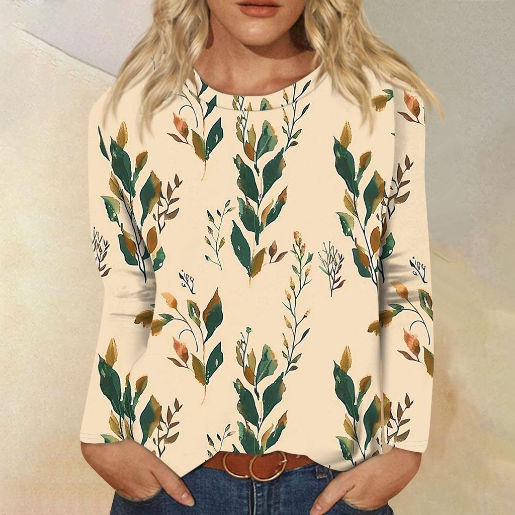 Womens Long Sleeve Round Neck Shirts Basic Tee Casual Top Fall Trendy Tunic Outfits Fitted T Shirts