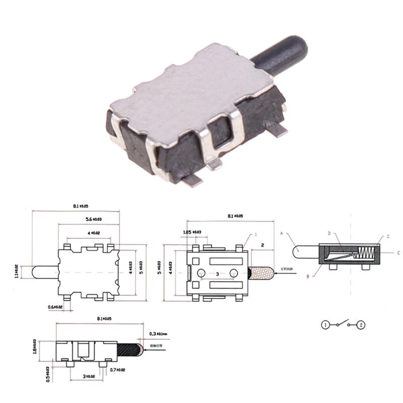 10 шт. Мини-ползунковый переключатель сброса микропереключатель нормально открытый/нормально закрытый боковой нажатие