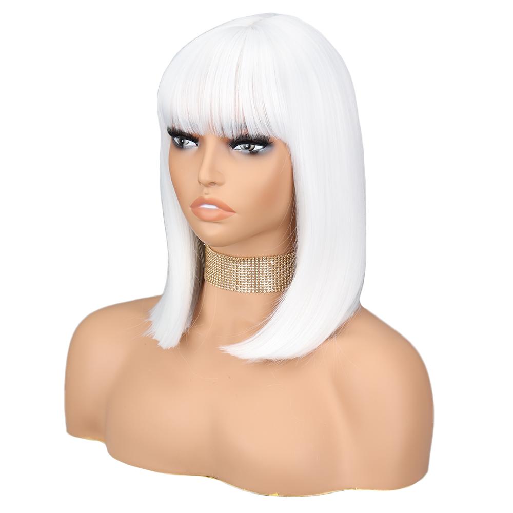 LISI HAIR Короткие парики Боб лавандового фиолетового цвета с челкой Синтетический красочный парик для косплея на каждый день для женщин из натуральных волос