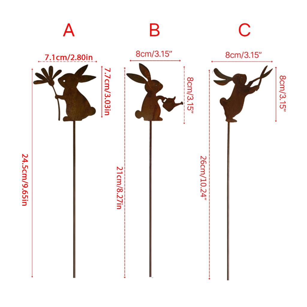 Металлические пасхальные садовые колья для пасхального кролика, наружная пасхальная металлическая табличка для двора с изображением пасхального кролика, декор для газона, пасхальный знак для двора