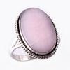 Кольцо из чистого серебра 925 пробы с натуральным розовым опалом ручной работы, размер 10 P4u11