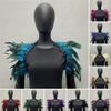 Feather Shrug Shawl Shoulder Wrap Cape Soft Adjustable Lace Decor Gothic Cosplay Party Body Stage Performance Fake Collar Dancer Costume Scarf