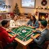 Table Protection Pad Christmas Mahjong Mat, Non-Slip Rubber American Noise Reduction Reducing Game Waterproof Cover for Poker, Card, Board &